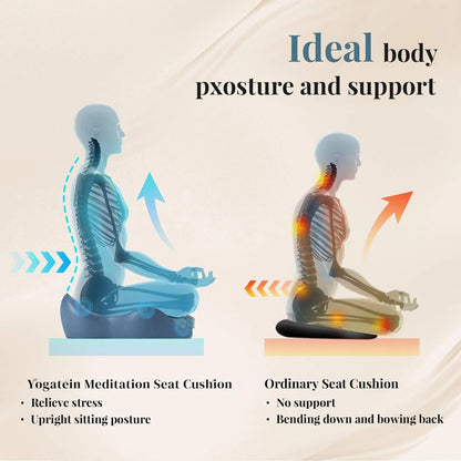 Ergonomic Meditation Cushion with Foot Rest & Carry Strap – Large Floor Cushion for Adults – Meditation Seat & Yoga Cushion for Mindfulness, Sound Healing & Reiki