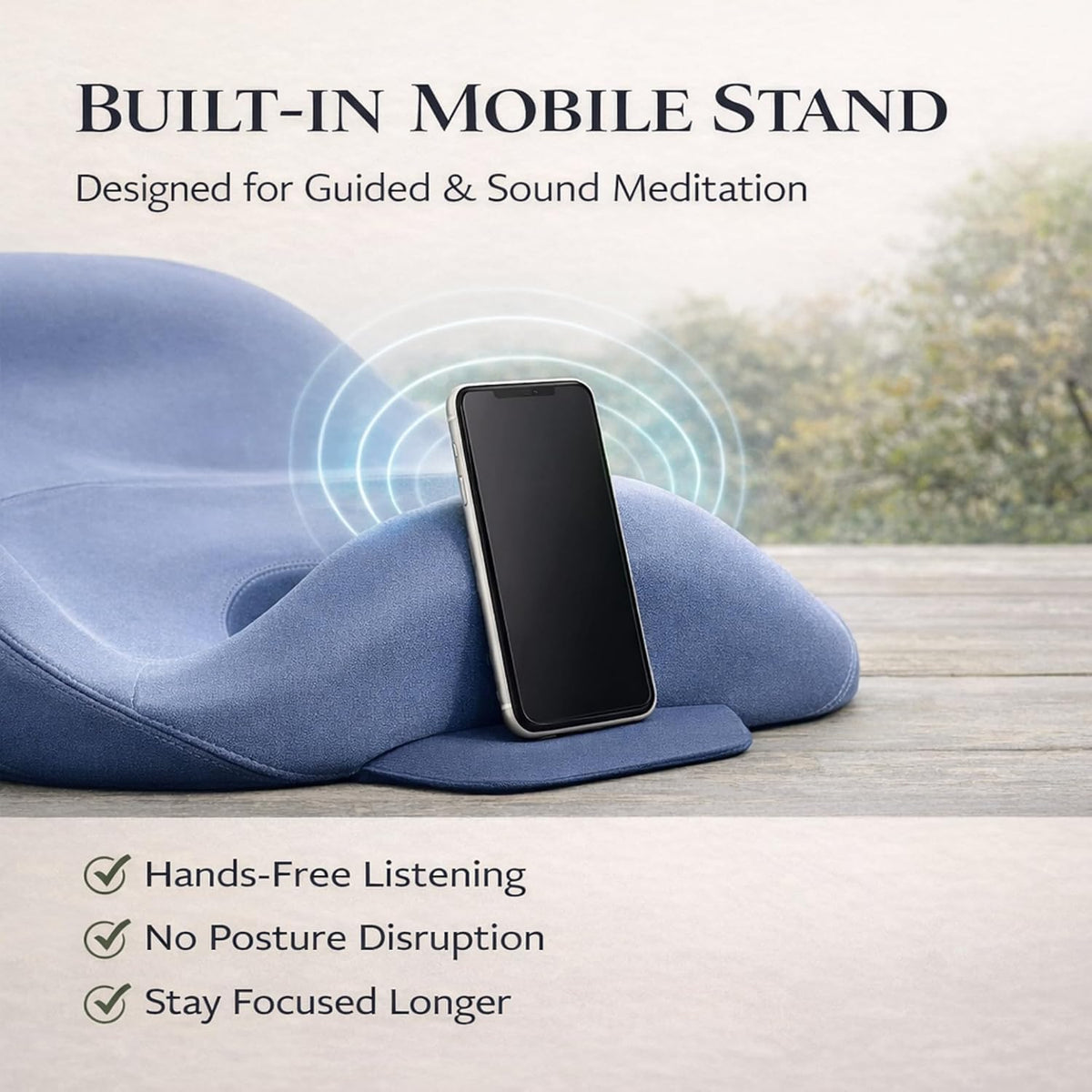 Ergonomic Meditation Cushion with Foot Rest & Carry Strap – Large Floor Cushion for Adults – Meditation Seat & Yoga Cushion for Mindfulness, Sound Healing & Reiki
