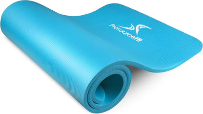 Extra Thick Yoga and Pilates Mat 1/2” (13mm) or 1" (25mm), 71-inch Long High Density Exercise Mat with Comfort Foam and Carrying Strap