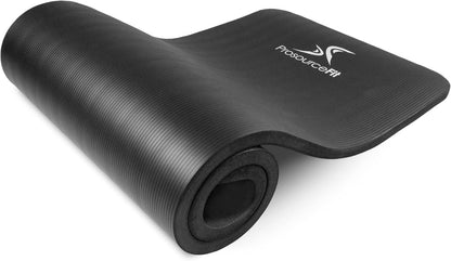 Extra Thick Yoga and Pilates Mat 1/2” (13mm) or 1" (25mm), 71-inch Long High Density Exercise Mat with Comfort Foam and Carrying Strap