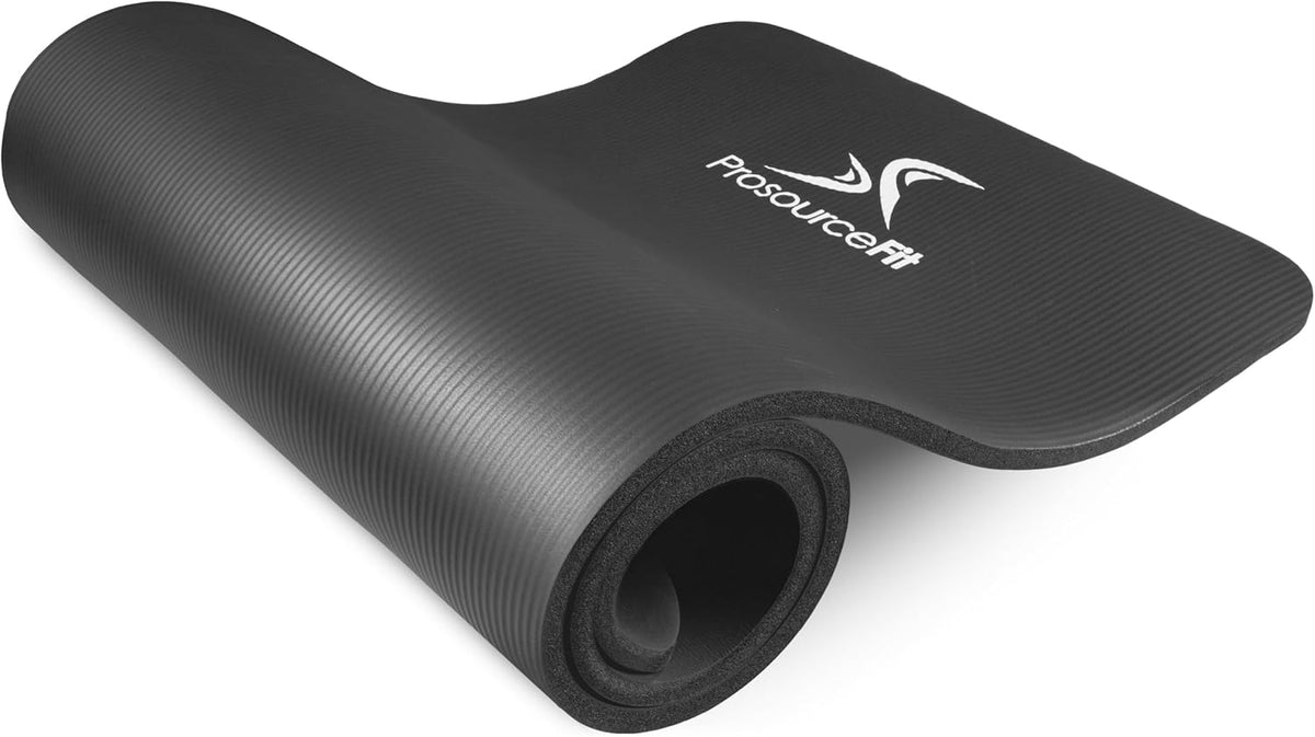 Extra Thick Yoga and Pilates Mat 1/2” (13mm) or 1" (25mm), 71-inch Long High Density Exercise Mat with Comfort Foam and Carrying Strap