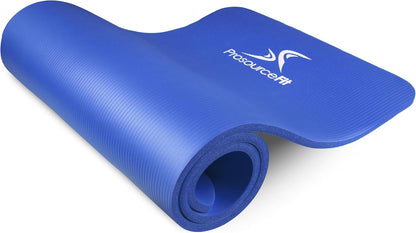Extra Thick Yoga and Pilates Mat 1/2” (13mm) or 1" (25mm), 71-inch Long High Density Exercise Mat with Comfort Foam and Carrying Strap