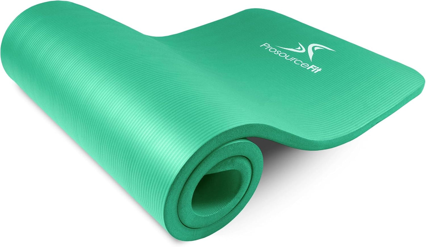 Extra Thick Yoga and Pilates Mat 1/2” (13mm) or 1" (25mm), 71-inch Long High Density Exercise Mat with Comfort Foam and Carrying Strap