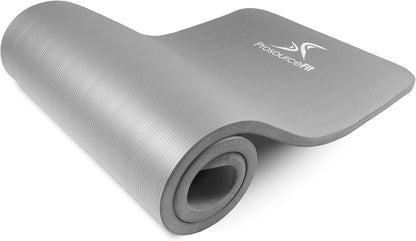Extra Thick Yoga and Pilates Mat 1/2” (13mm) or 1" (25mm), 71-inch Long High Density Exercise Mat with Comfort Foam and Carrying Strap