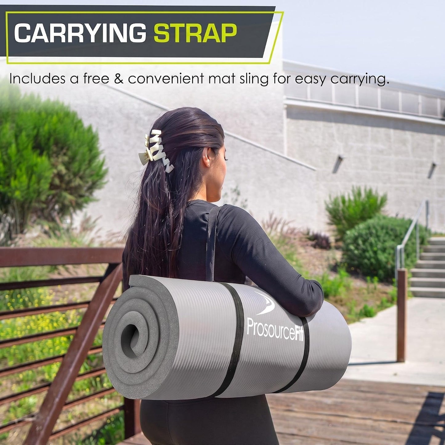 Extra Thick Yoga and Pilates Mat 1/2” (13mm) or 1" (25mm), 71-inch Long High Density Exercise Mat with Comfort Foam and Carrying Strap