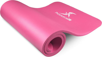 Extra Thick Yoga and Pilates Mat 1/2” (13mm) or 1" (25mm), 71-inch Long High Density Exercise Mat with Comfort Foam and Carrying Strap