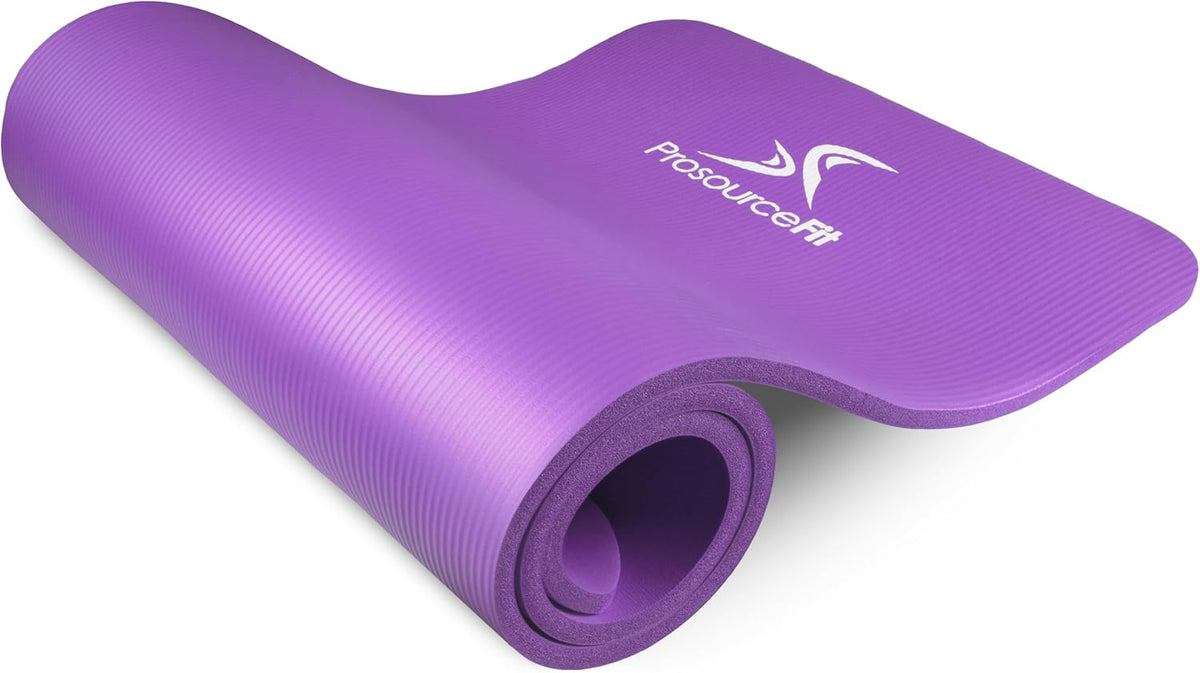 Extra Thick Yoga and Pilates Mat 1/2” (13mm) or 1" (25mm), 71-inch Long High Density Exercise Mat with Comfort Foam and Carrying Strap