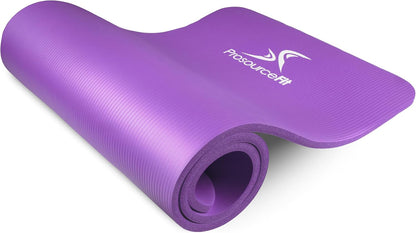 Extra Thick Yoga and Pilates Mat 1/2” (13mm) or 1" (25mm), 71-inch Long High Density Exercise Mat with Comfort Foam and Carrying Strap