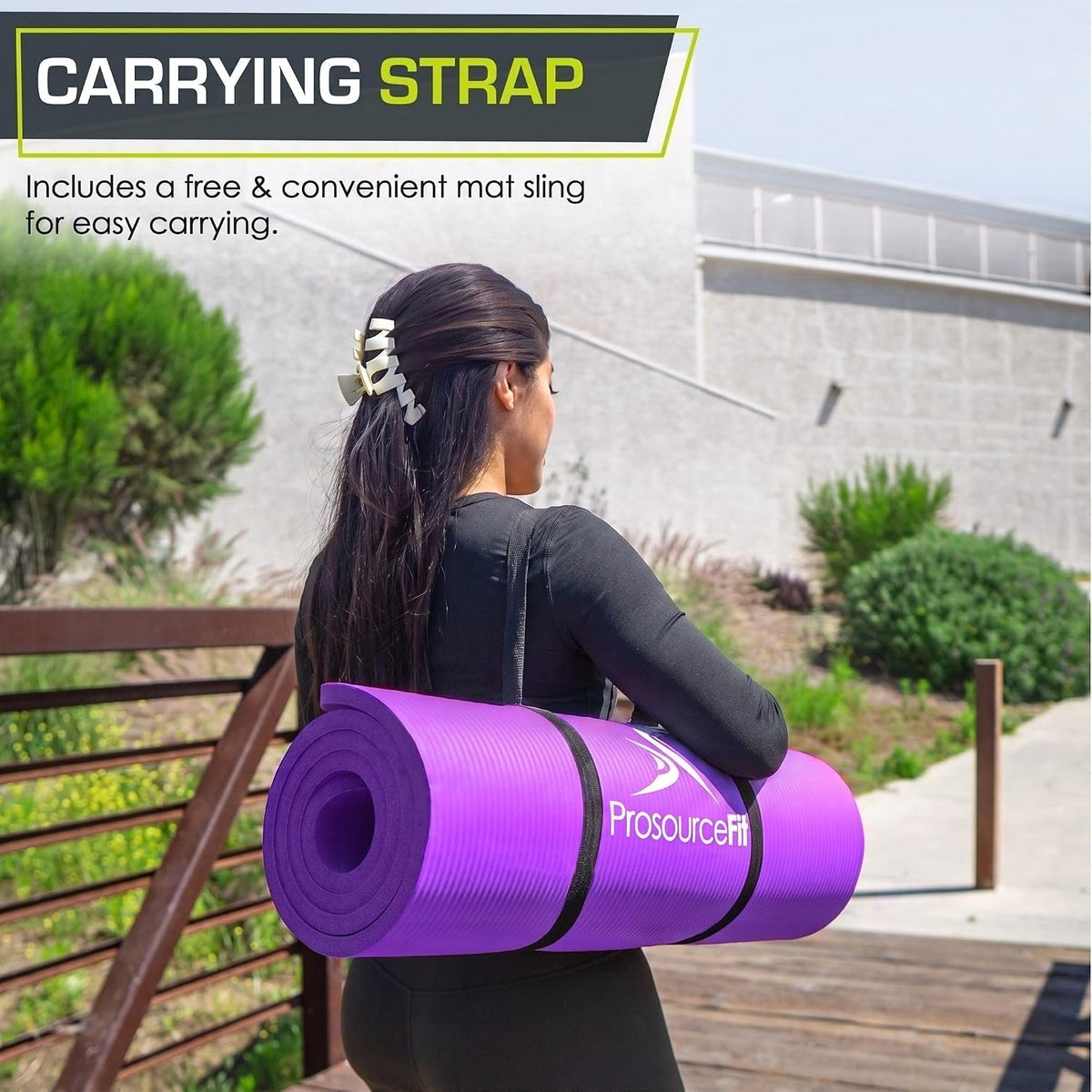 Extra Thick Yoga and Pilates Mat 1/2” (13mm) or 1" (25mm), 71-inch Long High Density Exercise Mat with Comfort Foam and Carrying Strap