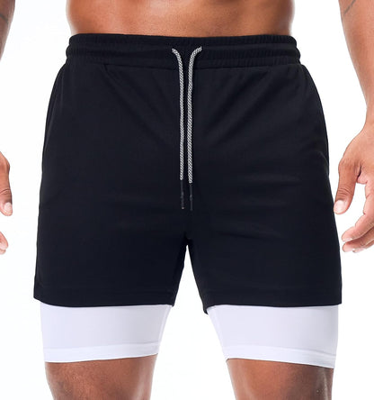 Mens Running Shorts，Workout Running Shorts for Men，2-in-1 Stealth Shorts， 7-Inch Gym Yoga Outdoor Sports Shorts