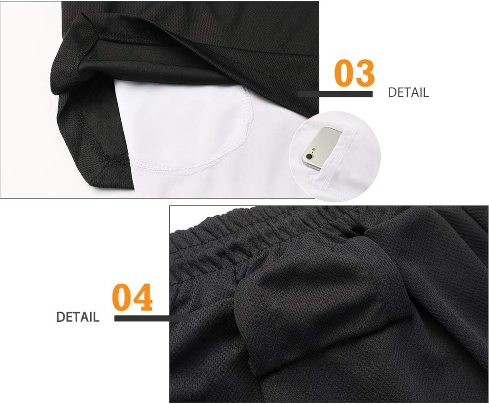 Mens Running Shorts，Workout Running Shorts for Men，2-in-1 Stealth Shorts， 7-Inch Gym Yoga Outdoor Sports Shorts