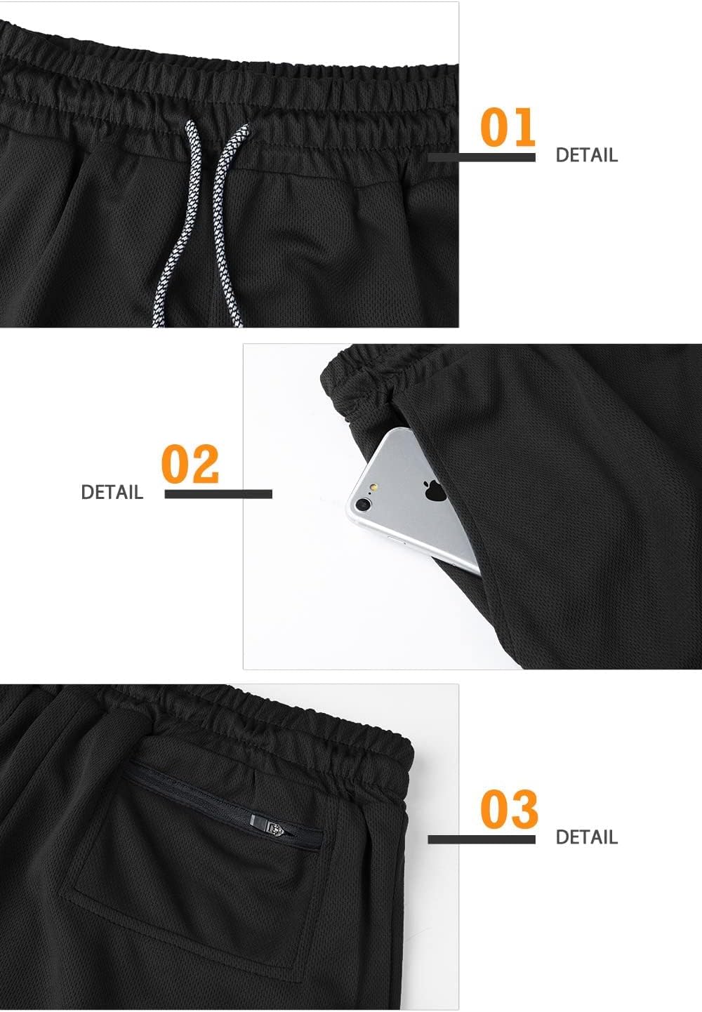 Mens Running Shorts，Workout Running Shorts for Men，2-in-1 Stealth Shorts， 7-Inch Gym Yoga Outdoor Sports Shorts