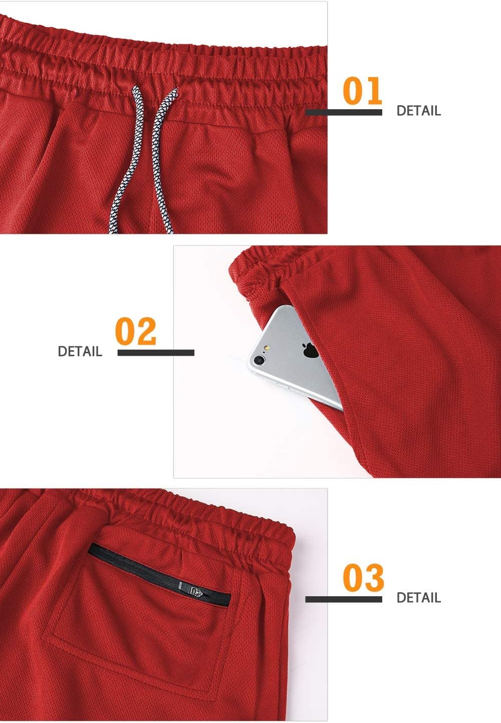 Mens Running Shorts，Workout Running Shorts for Men，2-in-1 Stealth Shorts， 7-Inch Gym Yoga Outdoor Sports Shorts