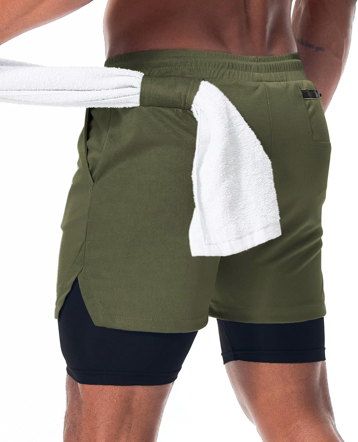 Mens Running Shorts，Workout Running Shorts for Men，2-in-1 Stealth Shorts， 7-Inch Gym Yoga Outdoor Sports Shorts