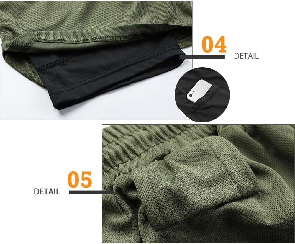 Mens Running Shorts，Workout Running Shorts for Men，2-in-1 Stealth Shorts， 7-Inch Gym Yoga Outdoor Sports Shorts