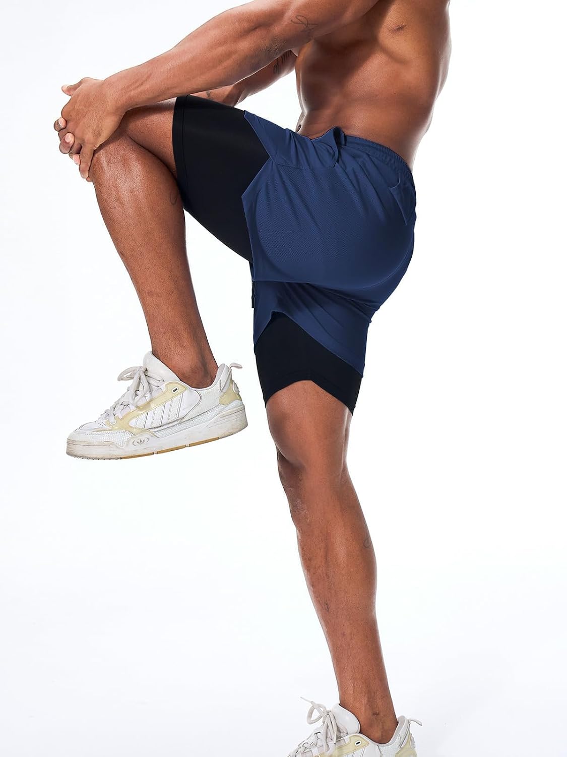 Mens Running Shorts，Workout Running Shorts for Men，2-in-1 Stealth Shorts， 7-Inch Gym Yoga Outdoor Sports Shorts