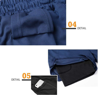 Mens Running Shorts，Workout Running Shorts for Men，2-in-1 Stealth Shorts， 7-Inch Gym Yoga Outdoor Sports Shorts