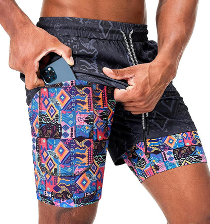 Mens Running Shorts，Workout Running Shorts for Men，2-in-1 Stealth Shorts， 7-Inch Gym Yoga Outdoor Sports Shorts