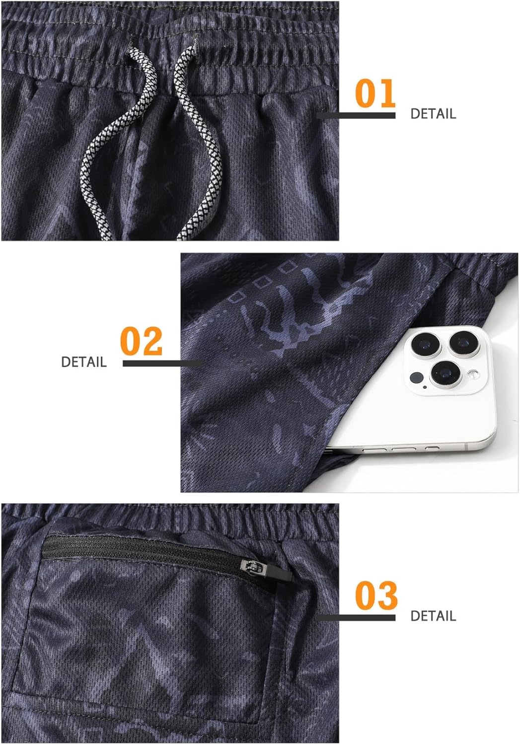 Mens Running Shorts，Workout Running Shorts for Men，2-in-1 Stealth Shorts， 7-Inch Gym Yoga Outdoor Sports Shorts