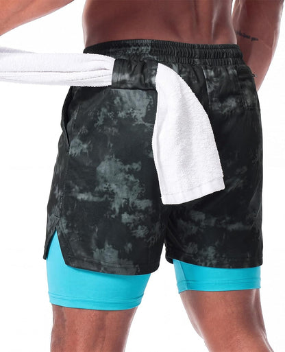 Mens Running Shorts，Workout Running Shorts for Men，2-in-1 Stealth Shorts， 7-Inch Gym Yoga Outdoor Sports Shorts