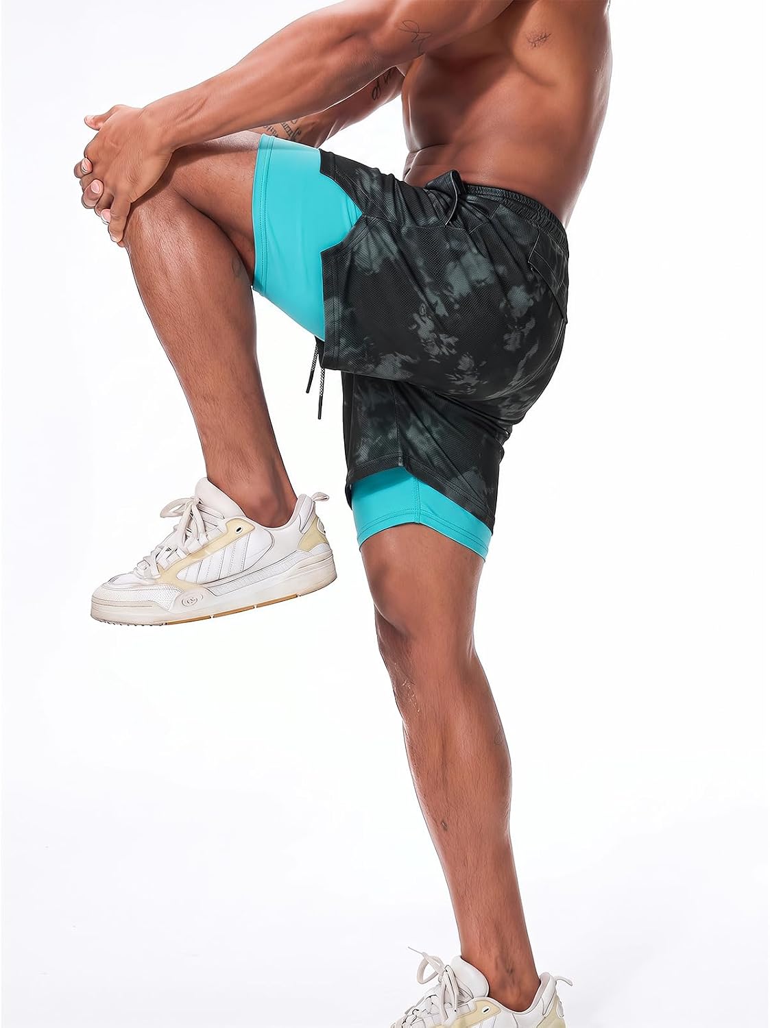 Mens Running Shorts，Workout Running Shorts for Men，2-in-1 Stealth Shorts， 7-Inch Gym Yoga Outdoor Sports Shorts