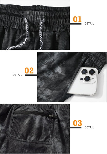 Mens Running Shorts，Workout Running Shorts for Men，2-in-1 Stealth Shorts， 7-Inch Gym Yoga Outdoor Sports Shorts