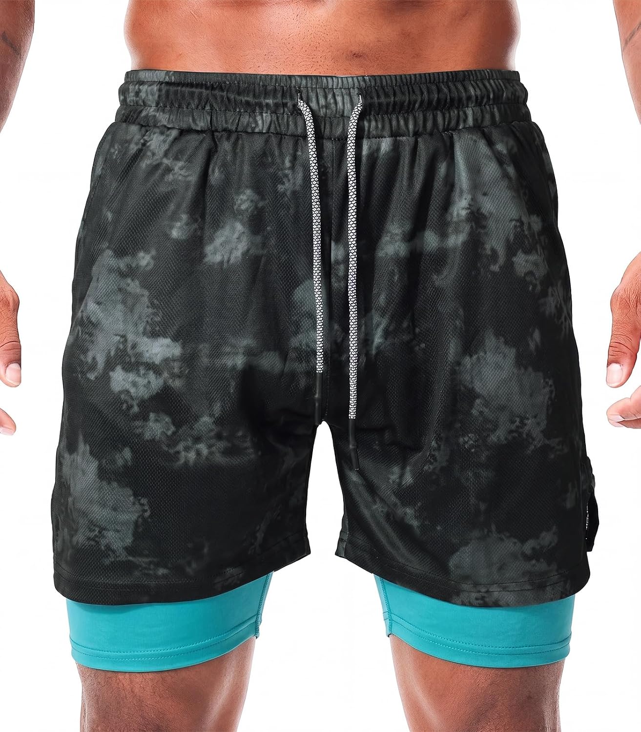 Mens Running Shorts，Workout Running Shorts for Men，2-in-1 Stealth Shorts， 7-Inch Gym Yoga Outdoor Sports Shorts