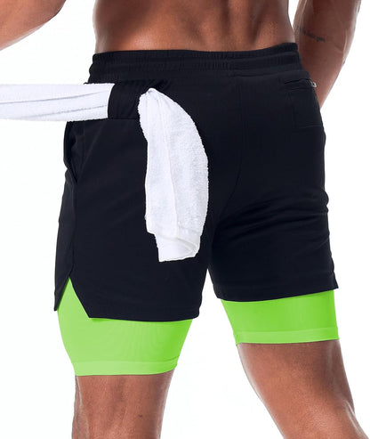 Mens Running Shorts，Workout Running Shorts for Men，2-in-1 Stealth Shorts， 7-Inch Gym Yoga Outdoor Sports Shorts