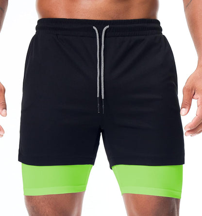 Mens Running Shorts，Workout Running Shorts for Men，2-in-1 Stealth Shorts， 7-Inch Gym Yoga Outdoor Sports Shorts