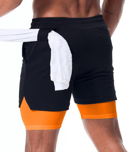 Mens Running Shorts，Workout Running Shorts for Men，2-in-1 Stealth Shorts， 7-Inch Gym Yoga Outdoor Sports Shorts