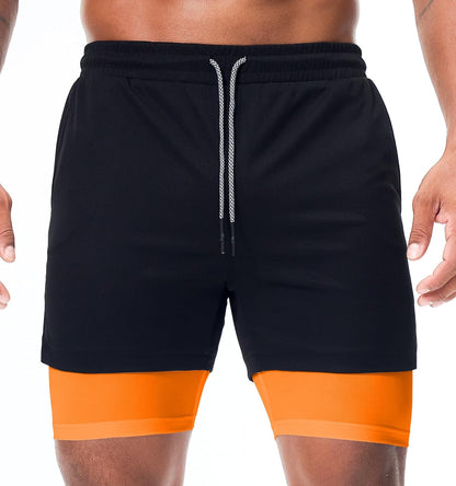 Mens Running Shorts，Workout Running Shorts for Men，2-in-1 Stealth Shorts， 7-Inch Gym Yoga Outdoor Sports Shorts