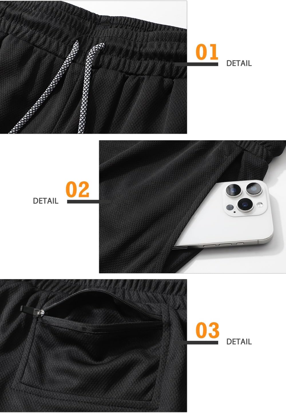 Mens Running Shorts，Workout Running Shorts for Men，2-in-1 Stealth Shorts， 7-Inch Gym Yoga Outdoor Sports Shorts