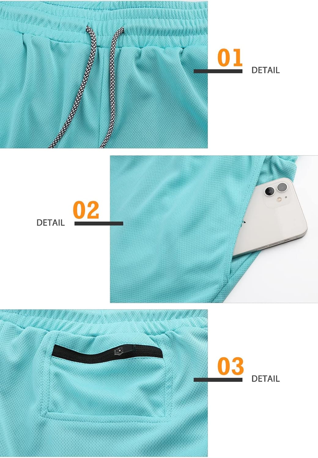 Mens Running Shorts，Workout Running Shorts for Men，2-in-1 Stealth Shorts， 7-Inch Gym Yoga Outdoor Sports Shorts