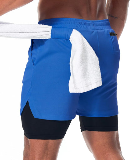 Mens Running Shorts，Workout Running Shorts for Men，2-in-1 Stealth Shorts， 7-Inch Gym Yoga Outdoor Sports Shorts