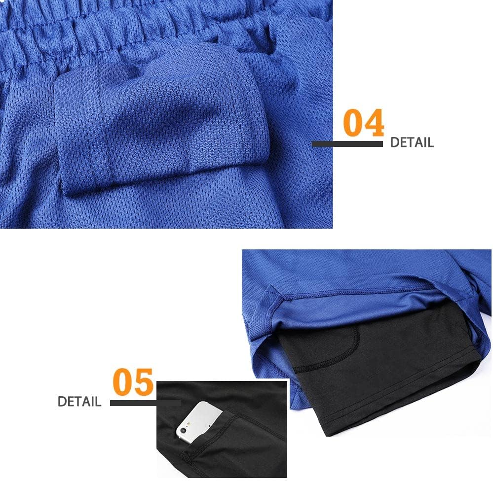 Mens Running Shorts，Workout Running Shorts for Men，2-in-1 Stealth Shorts， 7-Inch Gym Yoga Outdoor Sports Shorts