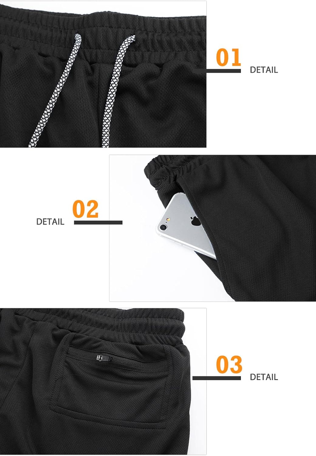 Mens Running Shorts，Workout Running Shorts for Men，2-in-1 Stealth Shorts， 7-Inch Gym Yoga Outdoor Sports Shorts