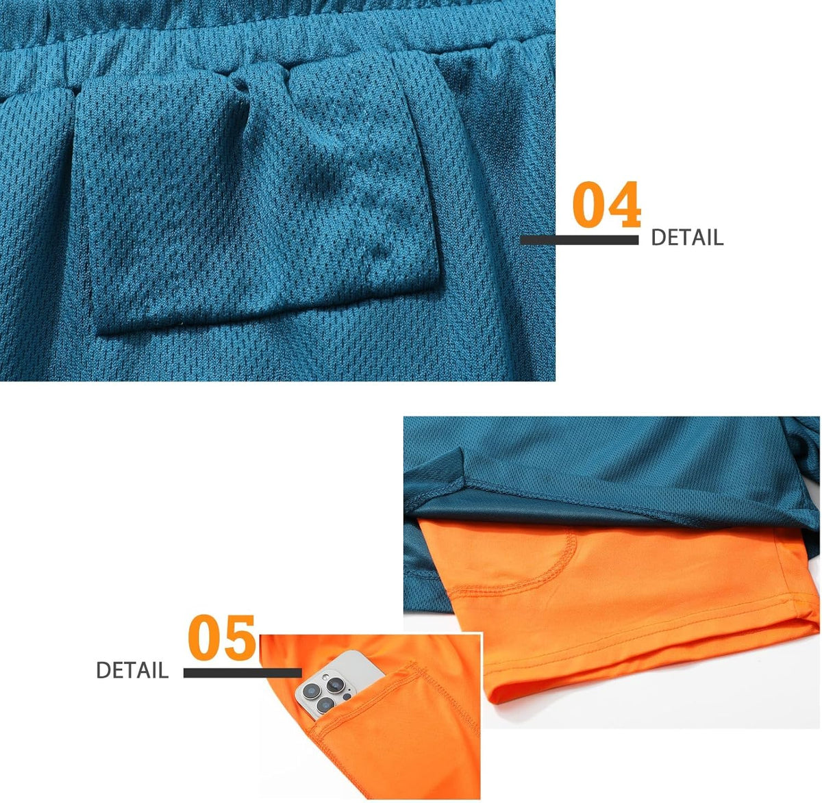 Mens Running Shorts，Workout Running Shorts for Men，2-in-1 Stealth Shorts， 7-Inch Gym Yoga Outdoor Sports Shorts