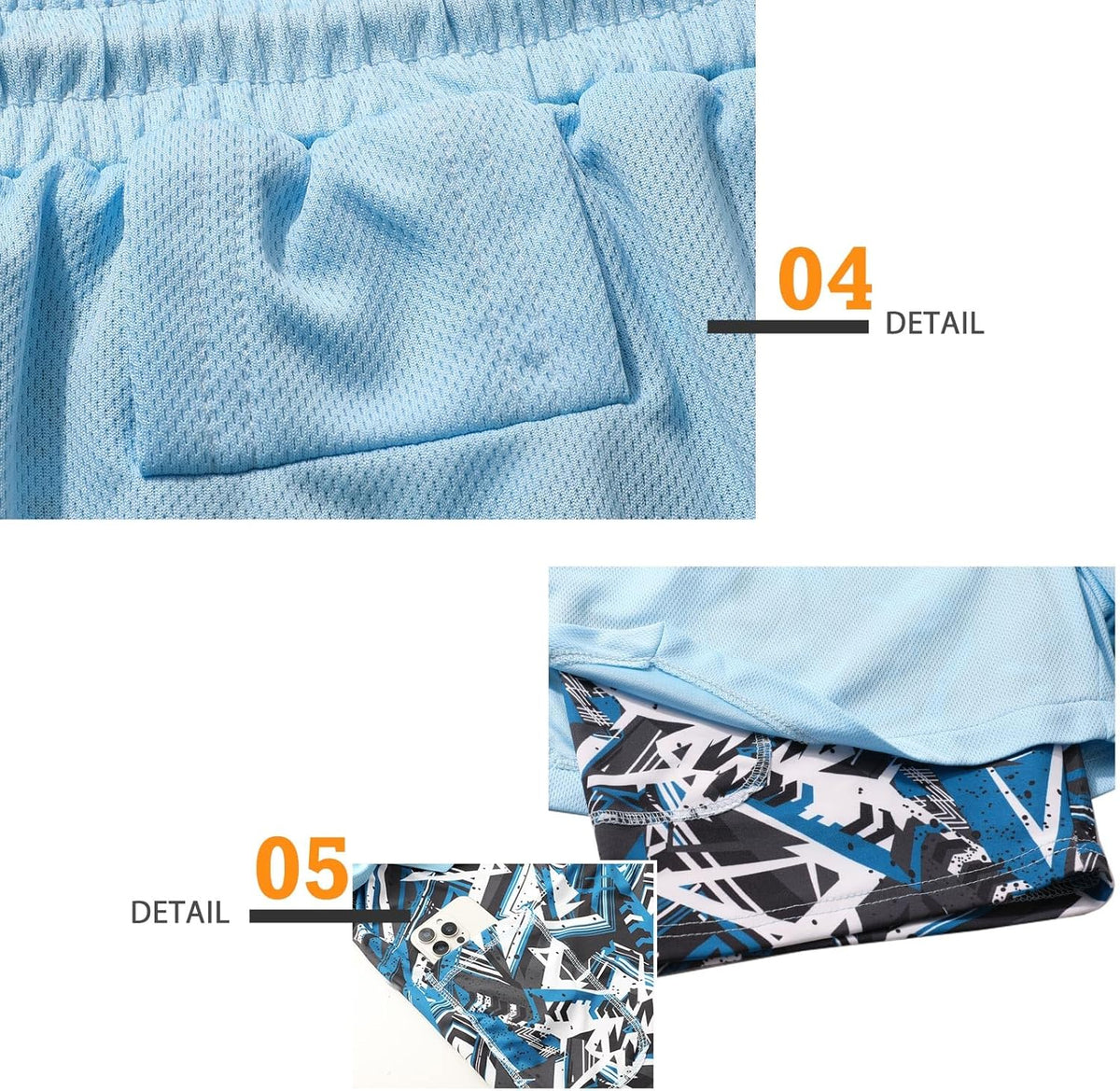 Mens Running Shorts，Workout Running Shorts for Men，2-in-1 Stealth Shorts， 7-Inch Gym Yoga Outdoor Sports Shorts