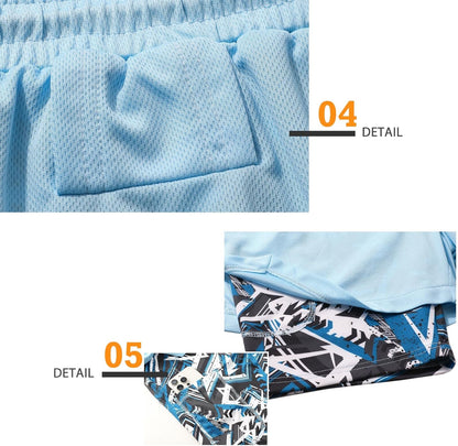 Mens Running Shorts，Workout Running Shorts for Men，2-in-1 Stealth Shorts， 7-Inch Gym Yoga Outdoor Sports Shorts