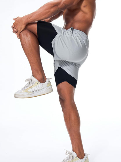 Mens Running Shorts，Workout Running Shorts for Men，2-in-1 Stealth Shorts， 7-Inch Gym Yoga Outdoor Sports Shorts
