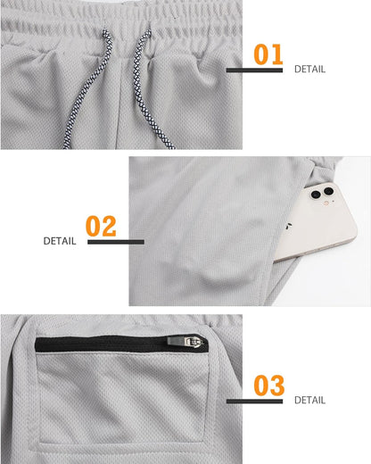 Mens Running Shorts，Workout Running Shorts for Men，2-in-1 Stealth Shorts， 7-Inch Gym Yoga Outdoor Sports Shorts