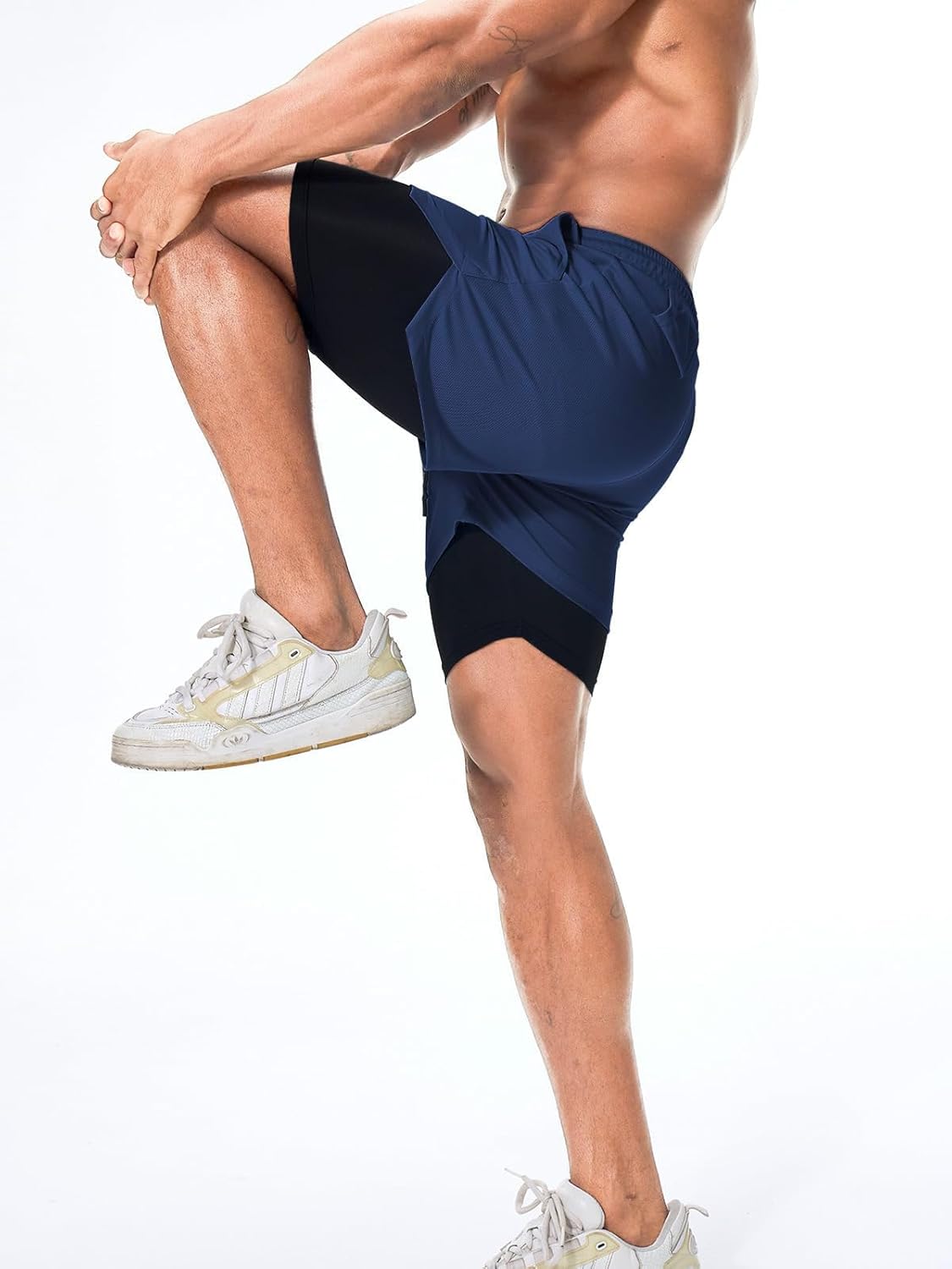 Mens Running Shorts，Workout Running Shorts for Men，2-in-1 Stealth Shorts， 7-Inch Gym Yoga Outdoor Sports Shorts
