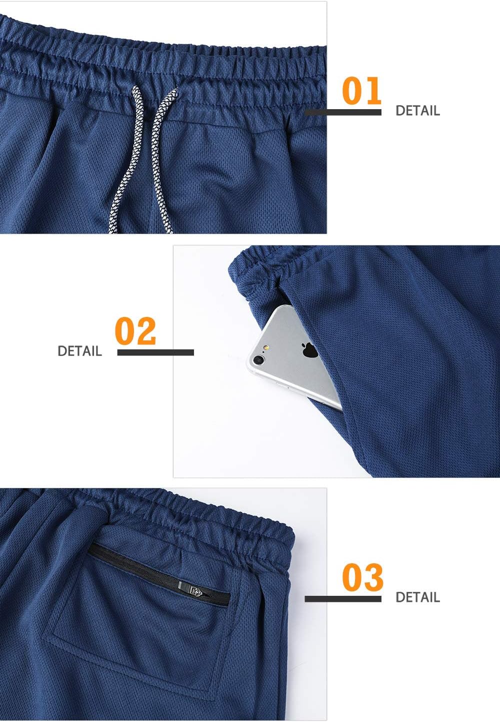 Mens Running Shorts，Workout Running Shorts for Men，2-in-1 Stealth Shorts， 7-Inch Gym Yoga Outdoor Sports Shorts