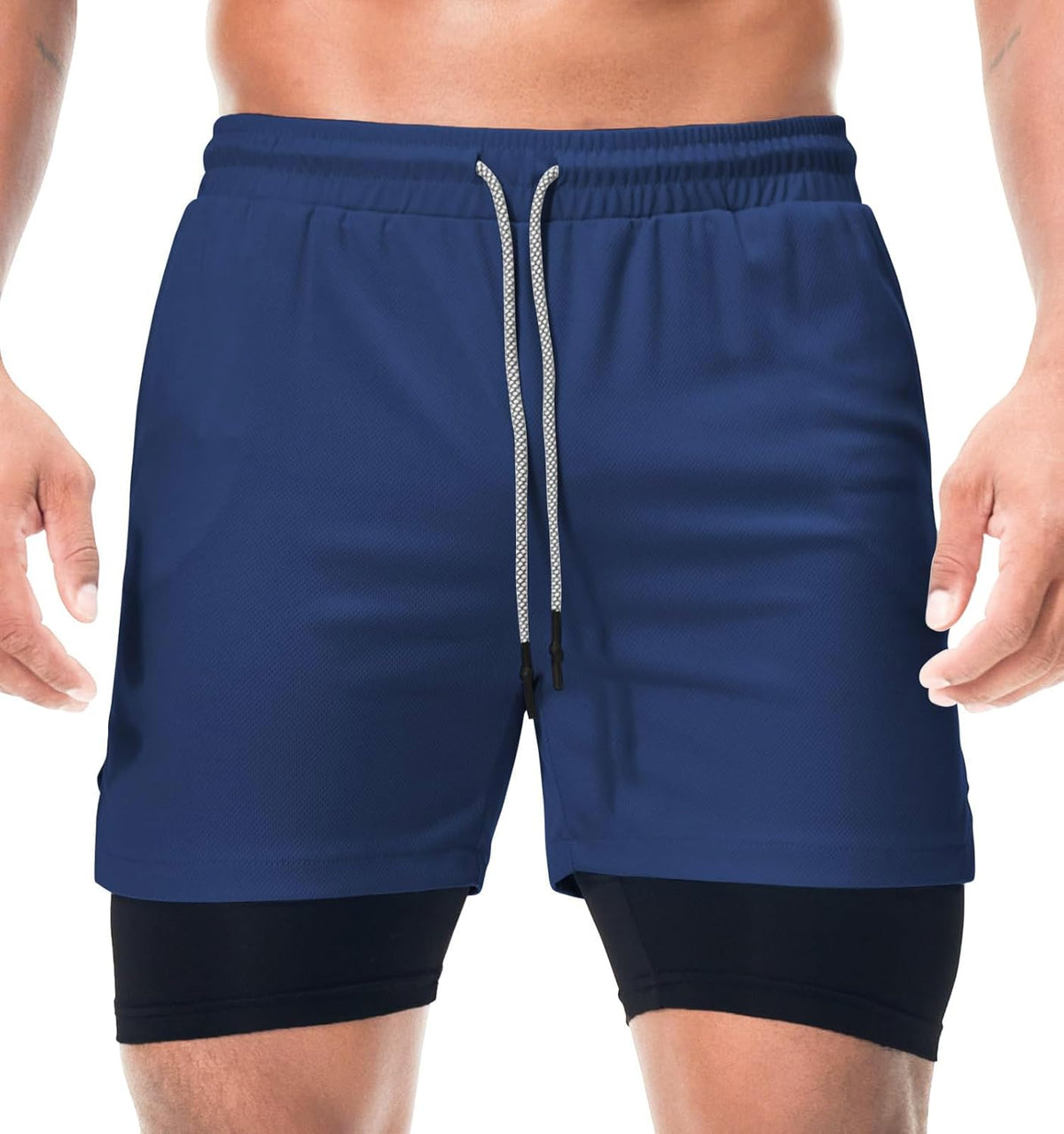 Mens Running Shorts，Workout Running Shorts for Men，2-in-1 Stealth Shorts， 7-Inch Gym Yoga Outdoor Sports Shorts