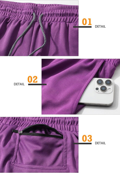 Mens Running Shorts，Workout Running Shorts for Men，2-in-1 Stealth Shorts， 7-Inch Gym Yoga Outdoor Sports Shorts