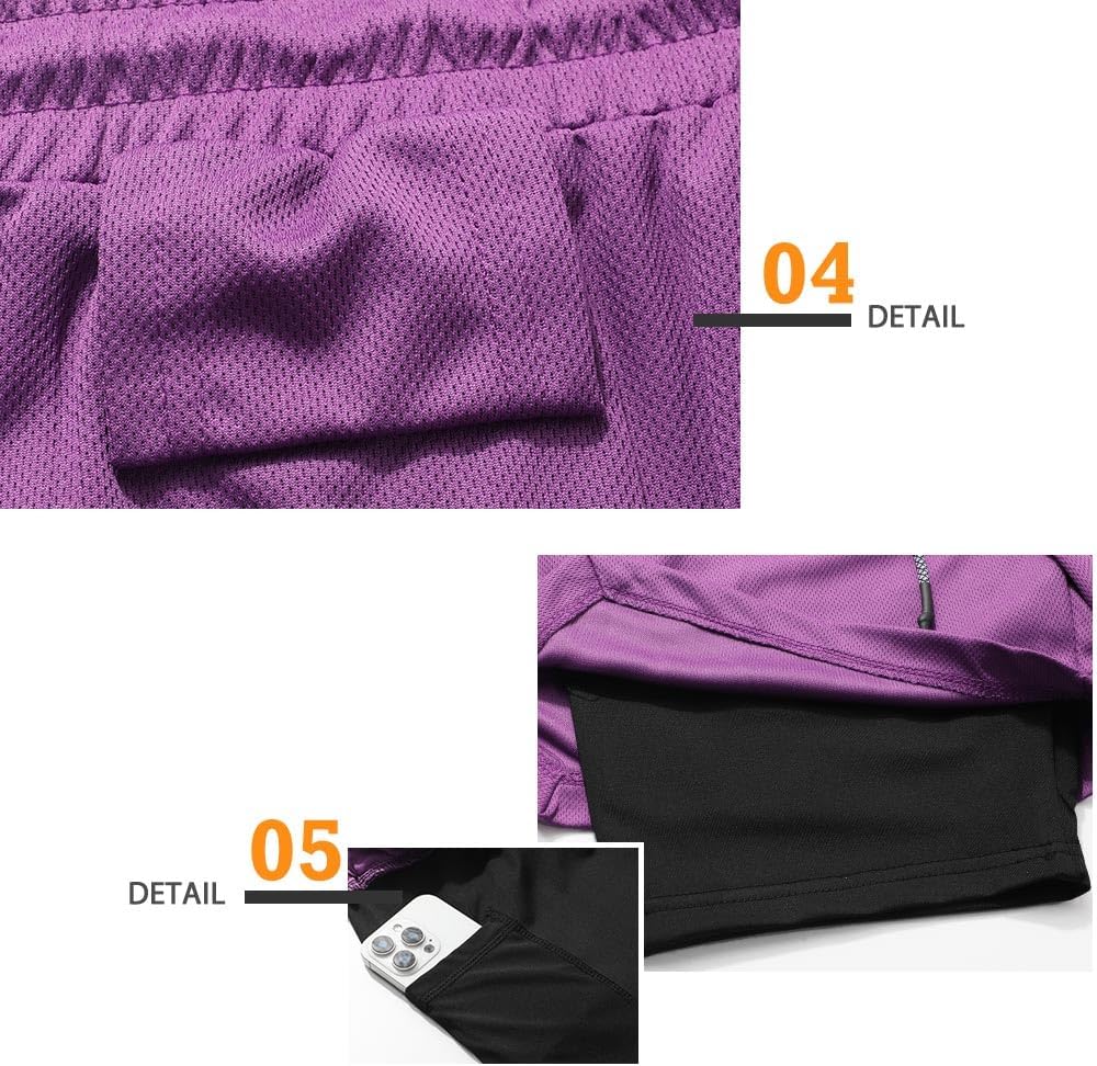 Mens Running Shorts，Workout Running Shorts for Men，2-in-1 Stealth Shorts， 7-Inch Gym Yoga Outdoor Sports Shorts