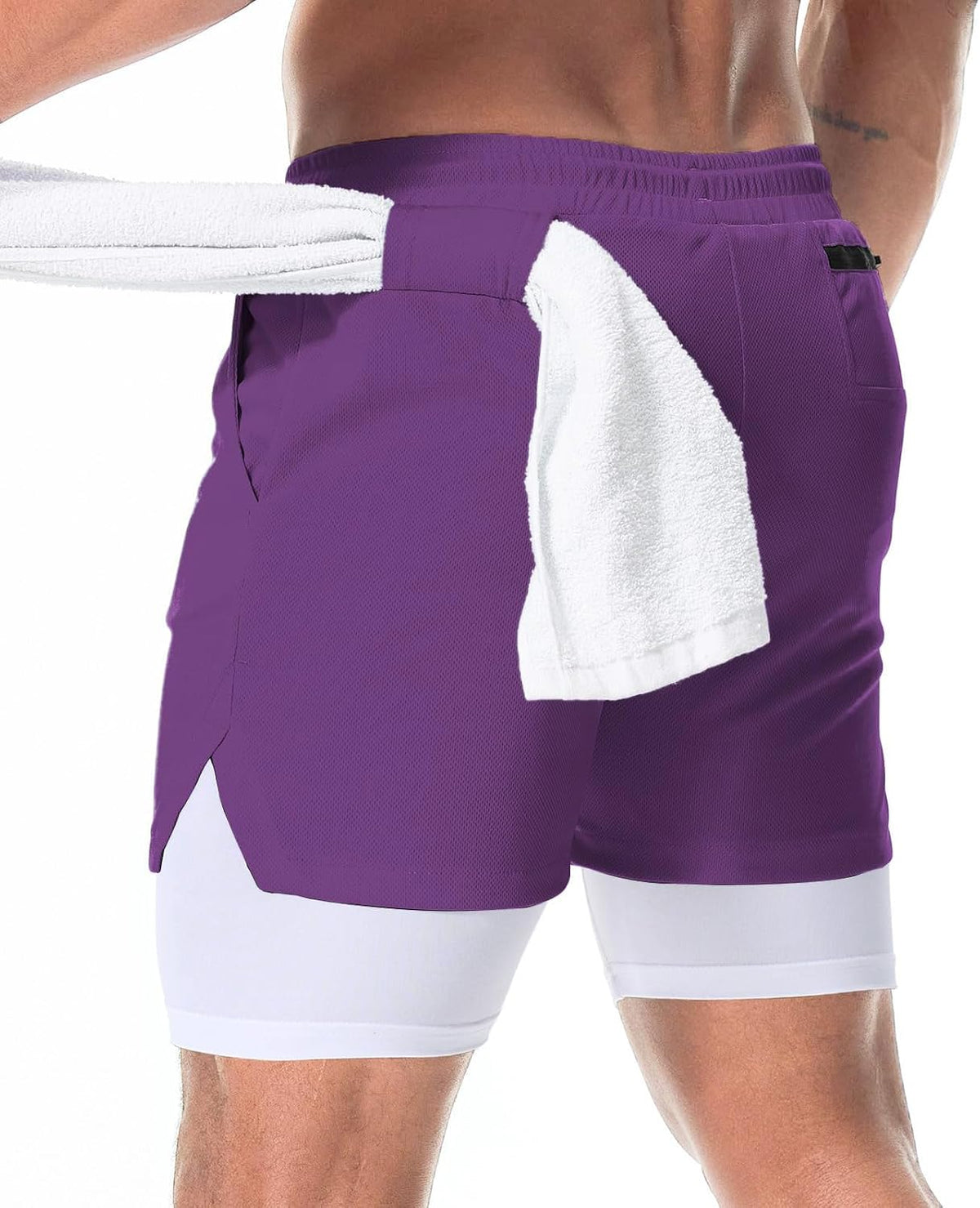 Mens Running Shorts，Workout Running Shorts for Men，2-in-1 Stealth Shorts， 7-Inch Gym Yoga Outdoor Sports Shorts