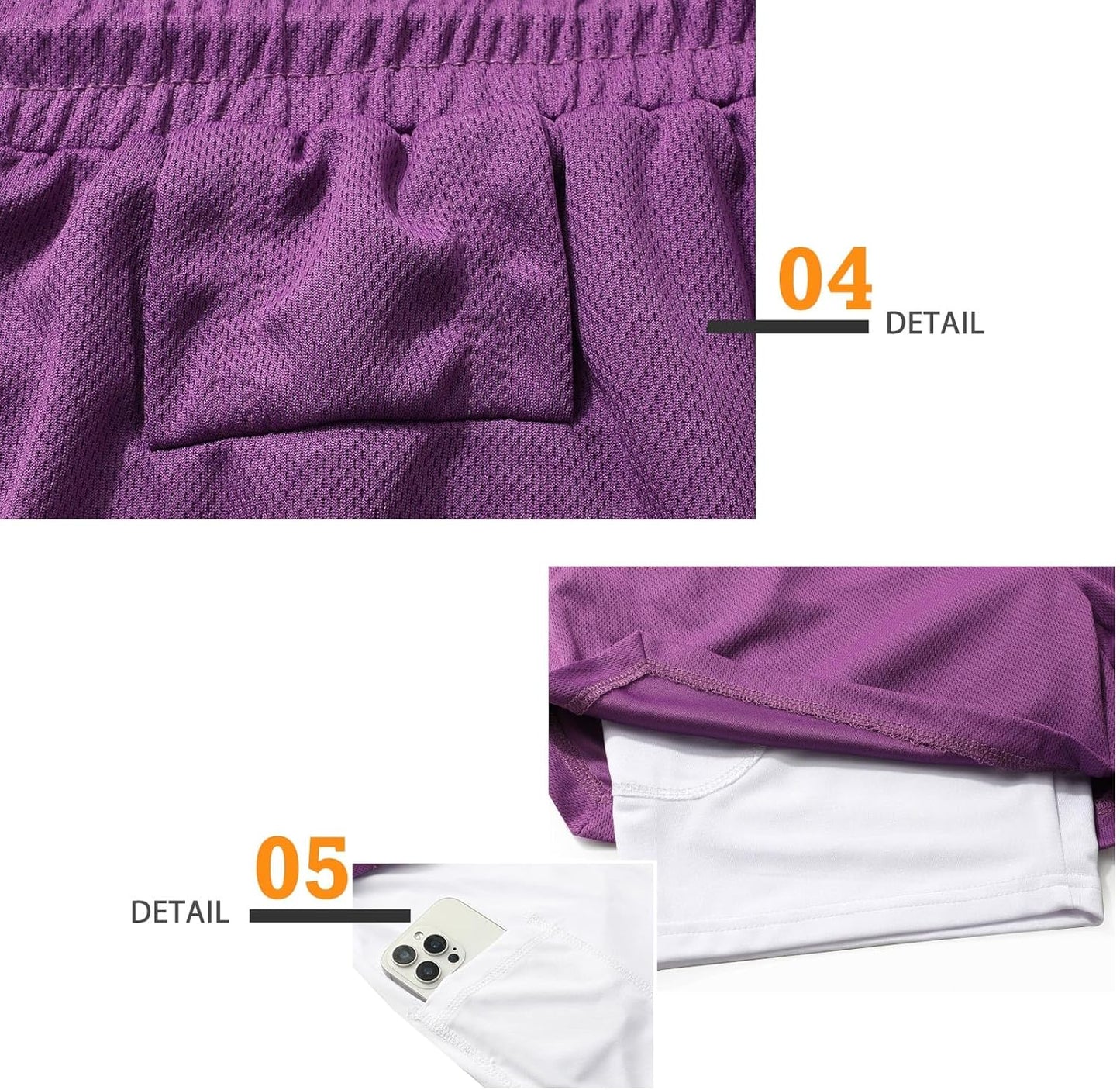 Mens Running Shorts，Workout Running Shorts for Men，2-in-1 Stealth Shorts， 7-Inch Gym Yoga Outdoor Sports Shorts