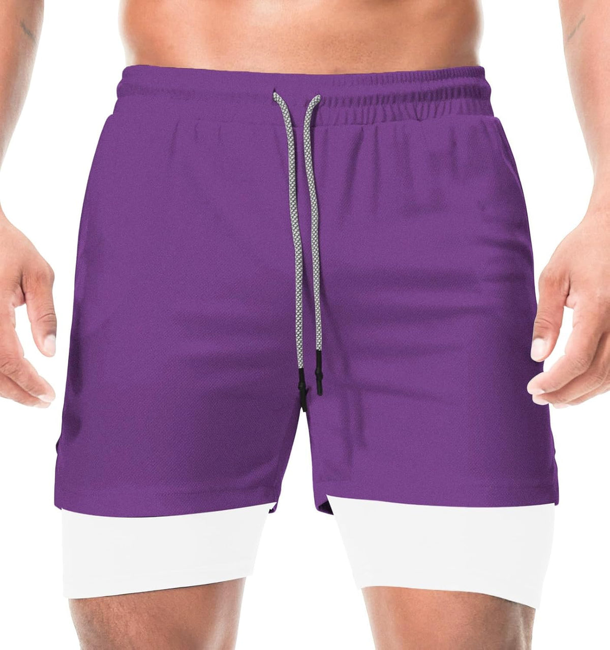 Mens Running Shorts，Workout Running Shorts for Men，2-in-1 Stealth Shorts， 7-Inch Gym Yoga Outdoor Sports Shorts