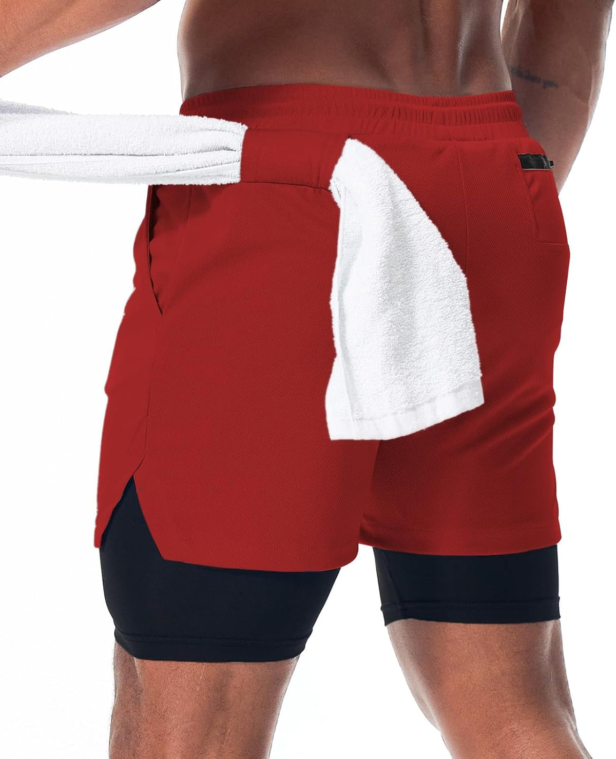 Mens Running Shorts，Workout Running Shorts for Men，2-in-1 Stealth Shorts， 7-Inch Gym Yoga Outdoor Sports Shorts